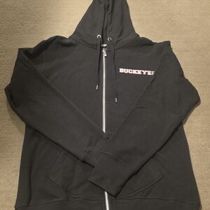 Buckeyes Women's Black Zip-Up Hoodie